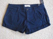 NEW NWT ABERCROMBIE FITCH KIDS GIRLS LOW RISE NAVY TWILL SHORTS SIZE 16