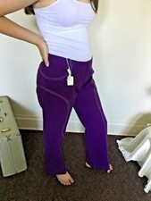 60's Vintage Purple Retro White Stitch Hippie Bell Bottom Pants