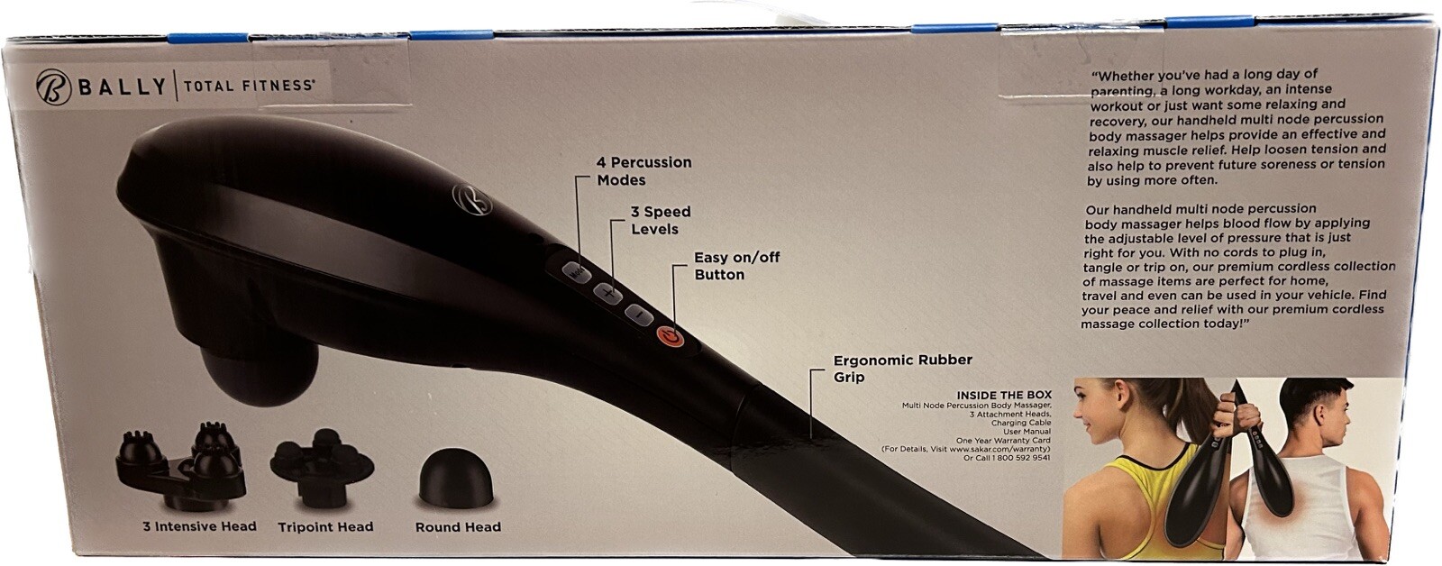 Bally Total Fitness Multi Node Percussion Body Massager Massage Wand