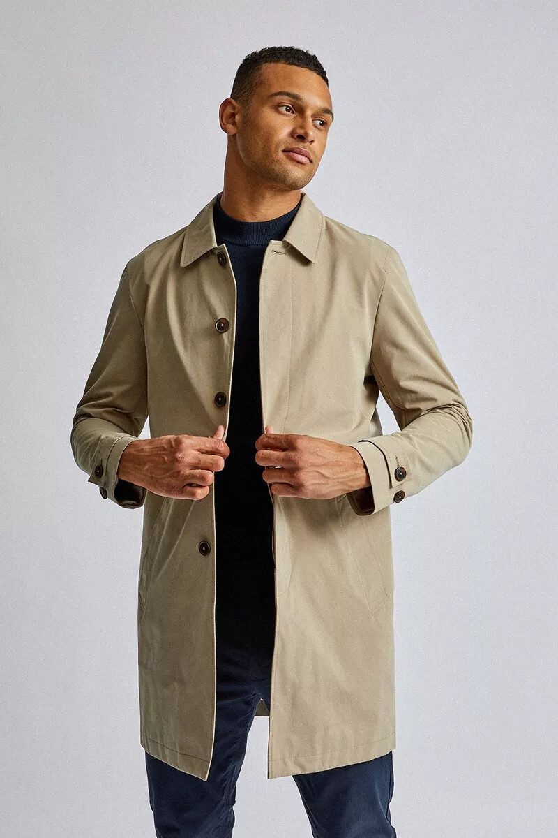 Burton Mens Trench Coat Mac Tan Beige 