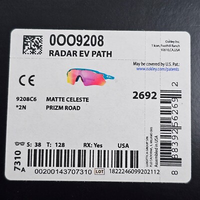 Oakley Sunglasses OO 9208 Radar EV Path Shield Green Violet Celese