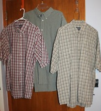 LOT OF 3 * Mens XXL BUTTON-UP SHIRTS (plaid w...