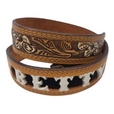 Kona Kut Nocona Belt Tooled Leather BETTY Made In USA Size 36