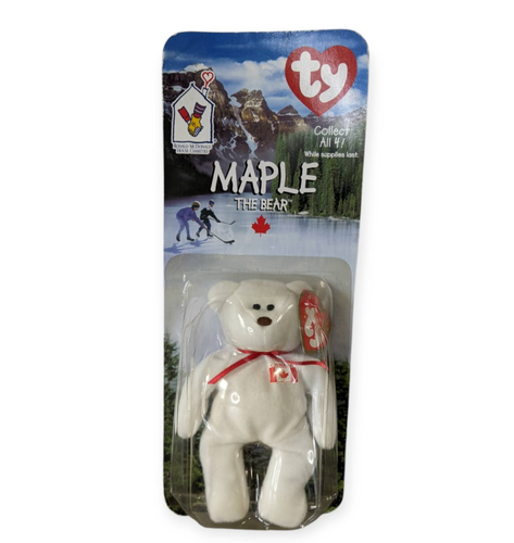 McDonald's Maple the Bear Teenie Beanie Baby 1999 Promotion New in Damaged Box
