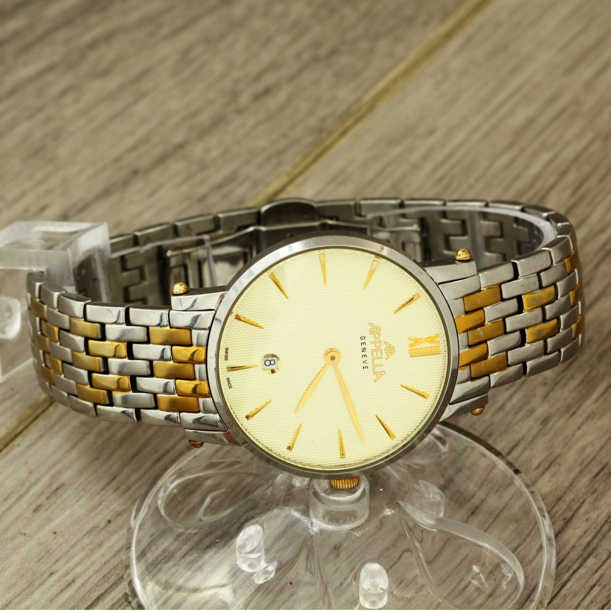 Appella Geneve 4053 Swiss made 1943 quartz stainless steel