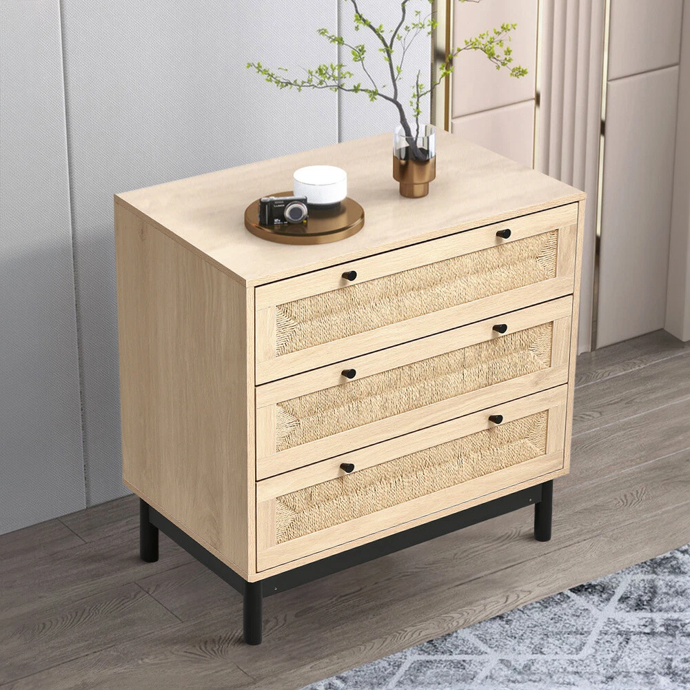 Woven nightstand deals