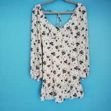 Forever 21 Women's Size Small Floral Mini V-Neck Lined Dress