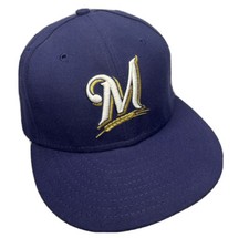 Milwaukee Brewers MLB New Era Hat Cap 59Fifty Navy Blue Embroidered Sz 7