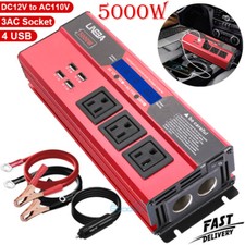 Inversor Para Carro Auto Coche 5000W Convertidor De Corriente 12V a 110V