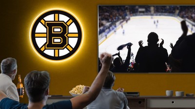 Boston Bruins Logo Wall Art - Premium ACM Material - LED Backlighting w/ Remote