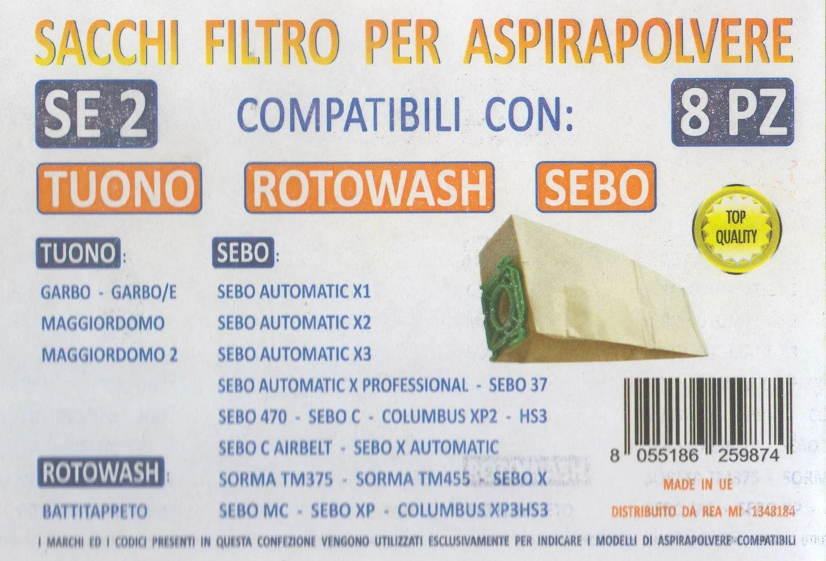 SPARES2GO Sacchi Compatibile Con Sebo Aspirapolvere