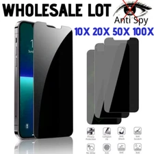 Wholesale Privacy Screen Protector Tempered Glass Lot For iPhone 14 13 12 11 X 8