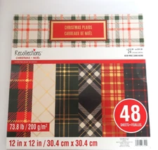 Christmas Plaids 12x12 Scrapbook Cardstock Paper Pad 48 Sheet Recollections