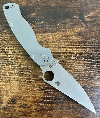 Spyderco Paramilitary 2 PM2 Knife Gray G-10 Maxamet C81GPDGY2 FACTORY SECOND