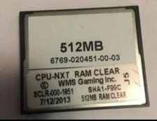 WMS BB1 BB1.5 BB2 RAM CLEAR CARD ALL BOARDS V1851 SOFTWARE WILLIAMS SLOT MACHINE