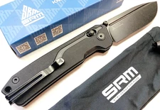 SRM 7228LGB Large 10Cr15CoMoV Blade Ambi Axis Lock Pocket Knife G10 Tip Up Carry