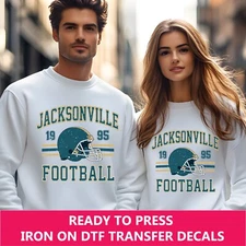 Jacksonville Jaguars Retro Style Iron On Transfer, Ready to Press DTF Transfer