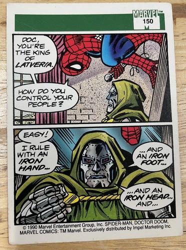 SPIDERMAN PRESENTA: DOCTOR DOOM, MARVEL UNIVERSE SERIE 1, TARJETA # 150 - Imagen 2 de 2