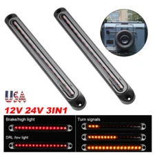 2X Truck Trailer Sequential LED Turn Signal Rear Stop Tail DRL Light Bar Brake