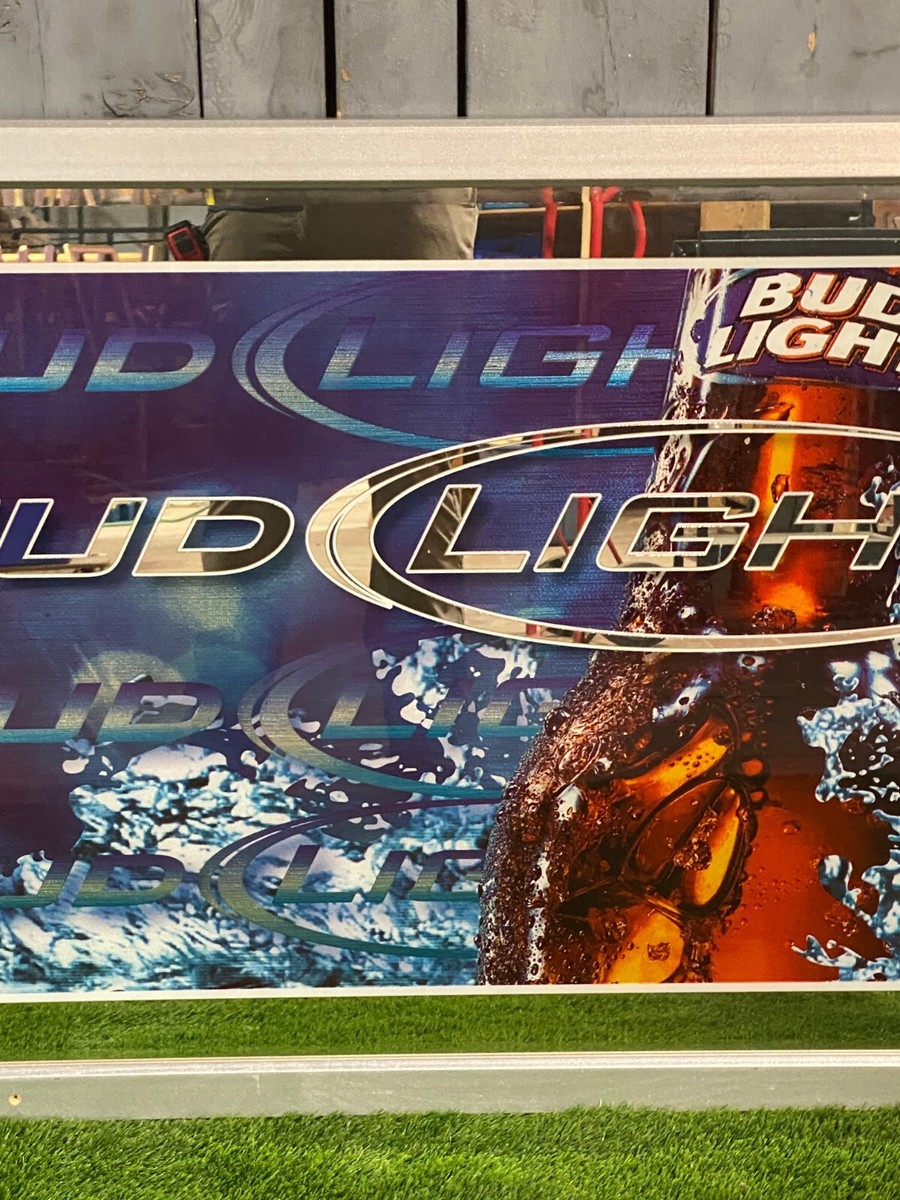 Bud Light Beer Square Bar Mirror Sign Budweiser 2006 48x31