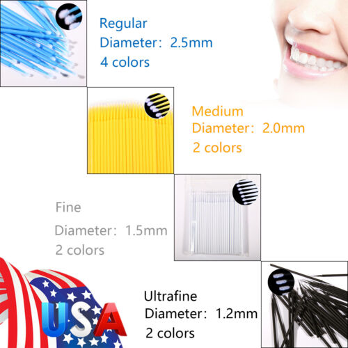 100 Stück Dental Micro Bürste Einweg Materialien Zahn Applikatoren USA - Bild 5 von 53