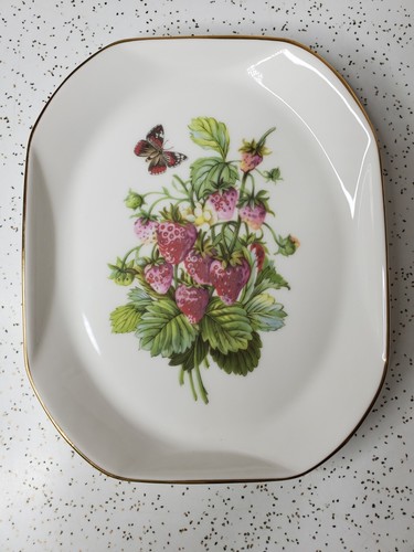 Royal Vale Bone China Fruit Butterfly Set Of 3 Retangler 8X6.5 Made In England - Picture 5 of 5