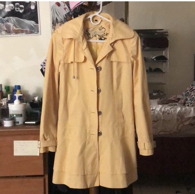 guess coat yellow