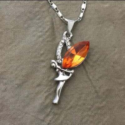 18K White gold plated fairy crystal necklace made with Swarovski Elements 