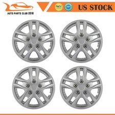 4x 12 Wheel Hub Caps Plastic Rim Covers Silver Cover Kit Fits R12 Tire Rim