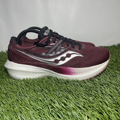 Saucony Shoes Women's Size 10 Triumph 20 Sneaker Burgundy White Mesh S10759-21