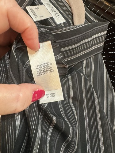 Concepts by Claiborne Men's L Long Sleeve Shirt Black Striped Button Up - Picture 5 of 5
