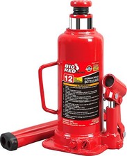 Big Red 12 Ton 24000 Lbs Torin Welded Hydraulic Car Bottle Jack Red