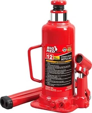 BIG RED 12 Ton (24,000 LBs) Torin Welded Hydraulic Car Bottle Jack, Red