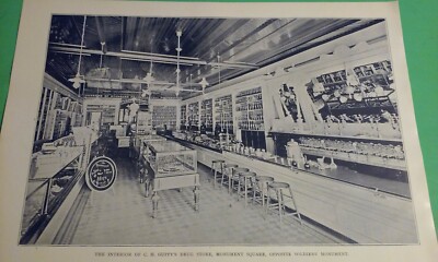 INTERIOR J.R. LIBBY'S DRY GOODS STORE Congress St Portland Maine PhotoPrint 1896