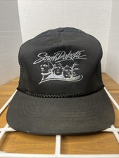 Vintage South Dakota Mount Rushmore Mesh SnapBack Hat Black