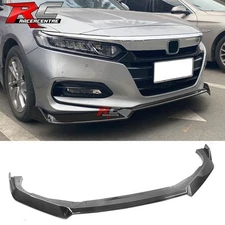 Fit 18-21 Honda Accord IKON V3 Style Front Bumper Lip PP Carbon Fiber Print 3PC