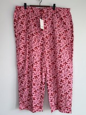 Print Fresh PJ Pants Bows Ribbons Size XL Organic Cotton Pink Preppy Whimsy NEW