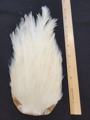 Lot 19,  Top Quality Dyed WHITE India Rooster Streamer Neck Cape Feathers