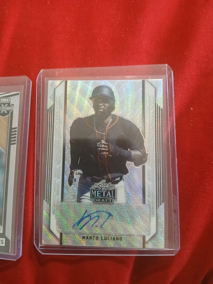 MLB GIANTS Marco Luciano AUTO RC LEAF METAL DRAFT & SPENCER MILES AUTO ELITE RC - Image 2 of 3
