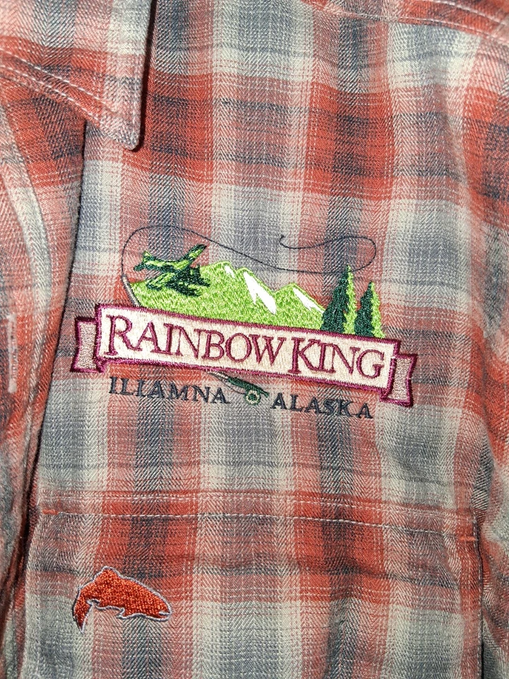 Chamarra de franela forrada Simms X Rainbow King para hombre mediana a cuadros clima frío pesca  Foto 3 de 4
