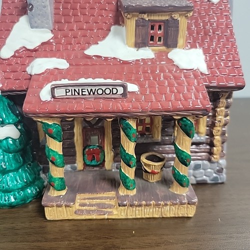 Department 56 Original Snow Village Pinewood Log Cabin 1989 Retired - N0 LIGHT - Picture 3 of 12