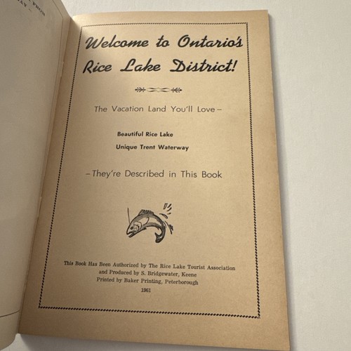 Vintage Your 1961 Rice Lake District Guida Pescatore Pescatore D24 - Foto 6 di 6