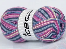 Pink Grey White Sale Sock Yarn 71879 Ice Yarns Superwash Wool & Nylon 100gr 459y