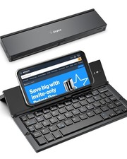 Foldable Bluetooth Keyboard, Wireless Tri-System Bluetooth Foldable Keyboard ...