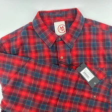Cloudveil Flannel Shirt Mens XXL Button Front Plaid Long Sleeve Red New