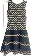 New 179 Betsy Adam Women s 6 Chevron sequin Fit flare cocktail dress cute