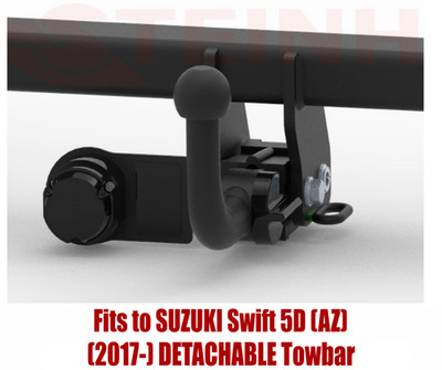 DETACHABLE Tow Bar For SUZUKI Swift 5D AZ (2017-) & 13 Pin Bypass Relay Kit S419