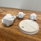 Miniature White/Gold Painted Ceramic Tea Set 4pc w/Tray — photo 4