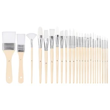 Multi-shaped Polyester Paint Brushes for for Acrylic, Oil, Watercolor, Gouac...