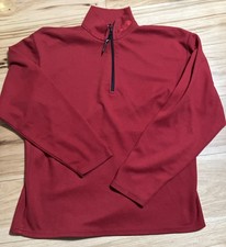The North Face Men's Medium 1/4 Zip Thin Maroon Pullover Polartec Fleece